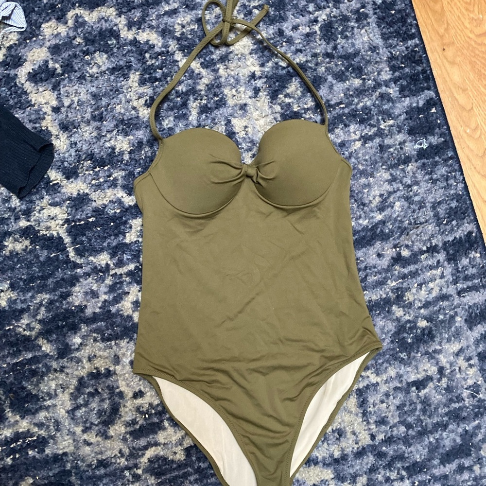 J. Crew one-piece bathing suit- knotted underwire italian matte jersey​